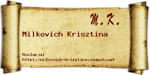 Milkovich Krisztina névjegykártya